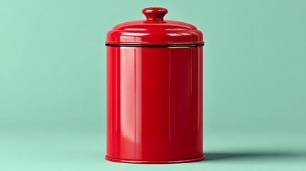 Red kitchen canister storage container for flour sugar coffee and tea organization