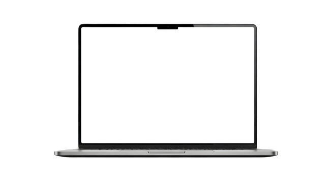 A laptop with a blank white screen on black back    .ai generative, transparent background, white background. isolated on white background, png, jpeg, jpg.