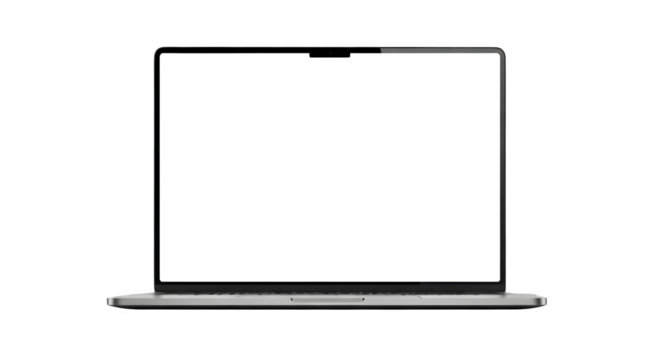 A laptop with a blank white screen on black back    .ai generative, transparent background, white background. isolated on white background, png, jpeg, jpg.