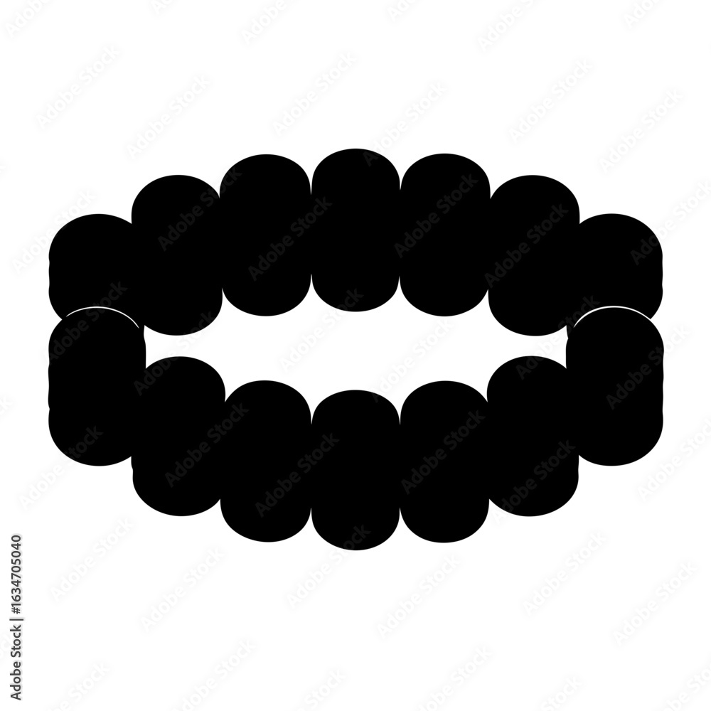 Poster abstract arrangement of black overlapping circles creating a hollow oval shape