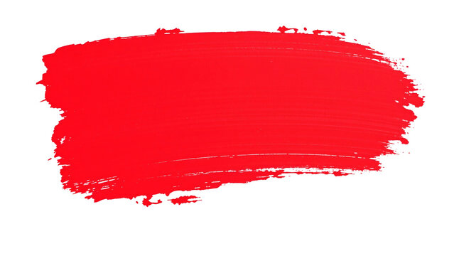 Leuchtend roter, breiter Pinselstrich mit transparentem Hintergrund. Perfekt als dekoratives Element f&uuml;r Designprojekte.