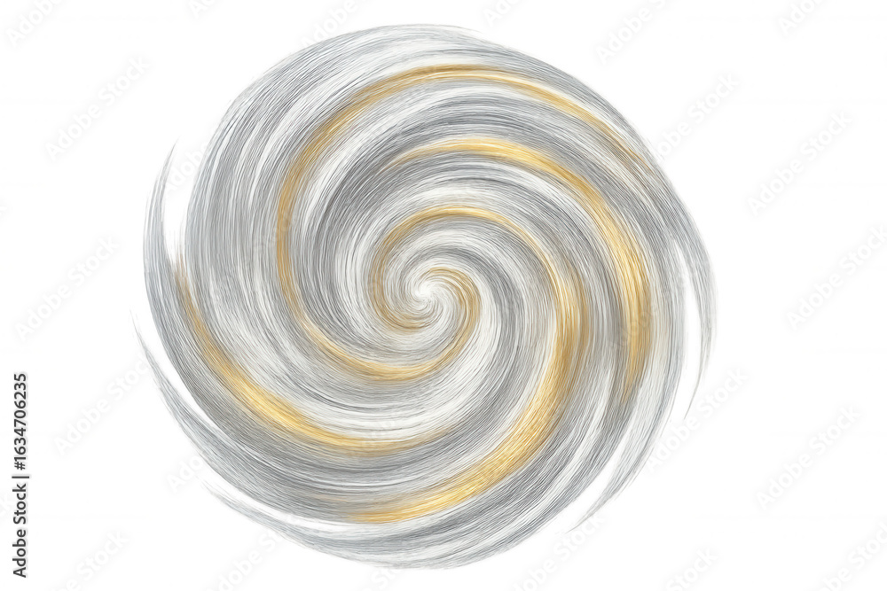 Poster abstract swirling vortex of gold and silver strands creating a dynamic and elegant design on a trans