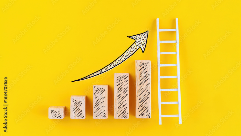 Poster ascending towards success a visual representation of growth and achievement with an upward arrow and