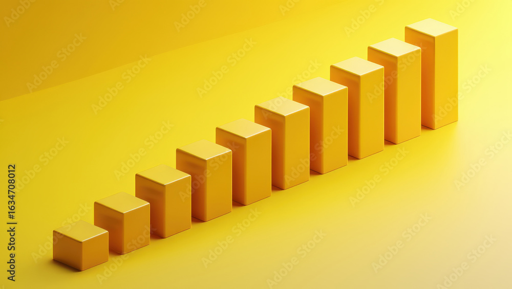 Poster ascending success a visual representation of a bar graph showing upward growth and progress symboliz