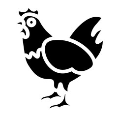 Chicken Vector Glyph Icon Design