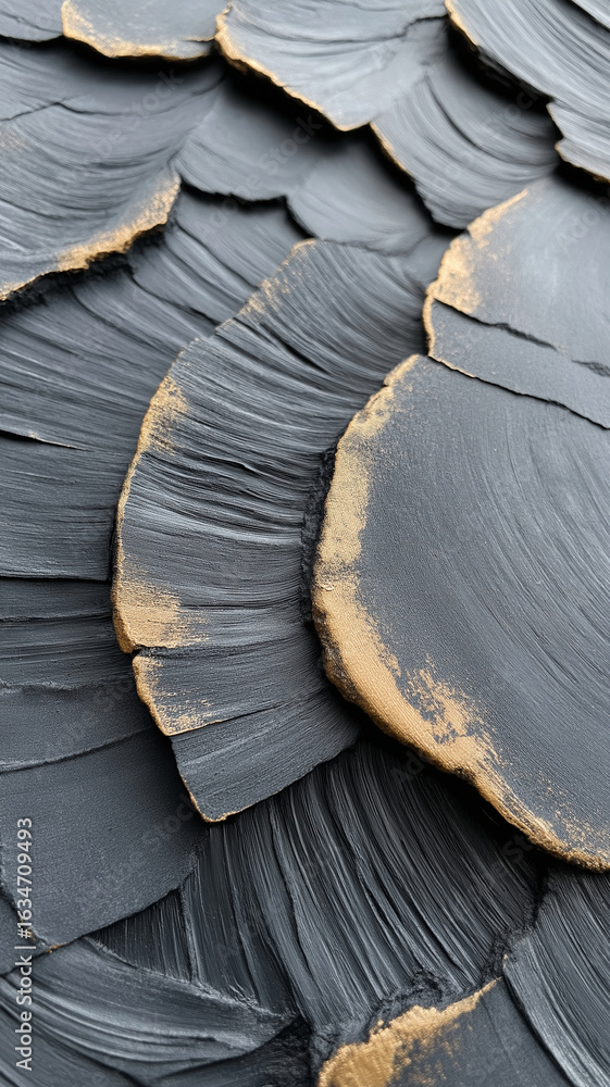 Poster textured black and gold surface with layered patterns