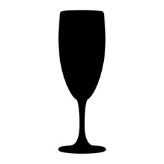 Silhouette of a champagne flute glass, an icon of celebration and luxury