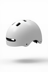 Fototapeta premium White Bicycle Helmet on White Background