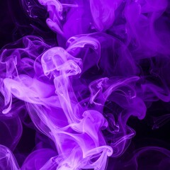 Abstract swirls of purple smoke against a black background