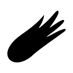 Black Silhouette of a Paw Print with Four Toes on White Background