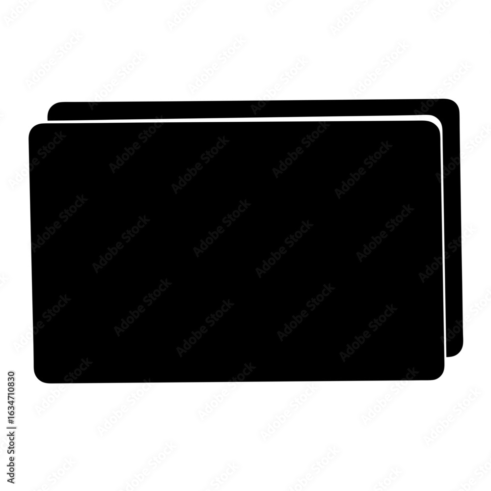 Poster two black horizontal rectangles with rounded corners placed slightly overlapping