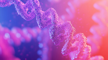 3d graphic of DNA strand, scientific background.