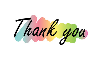 Thank you card, text or lettering vector.
