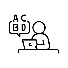 online testing black line icon.