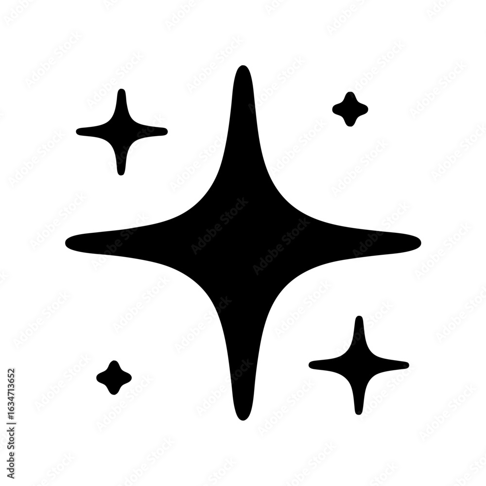 Poster abstract black and white stars and sparkles design for web design elements