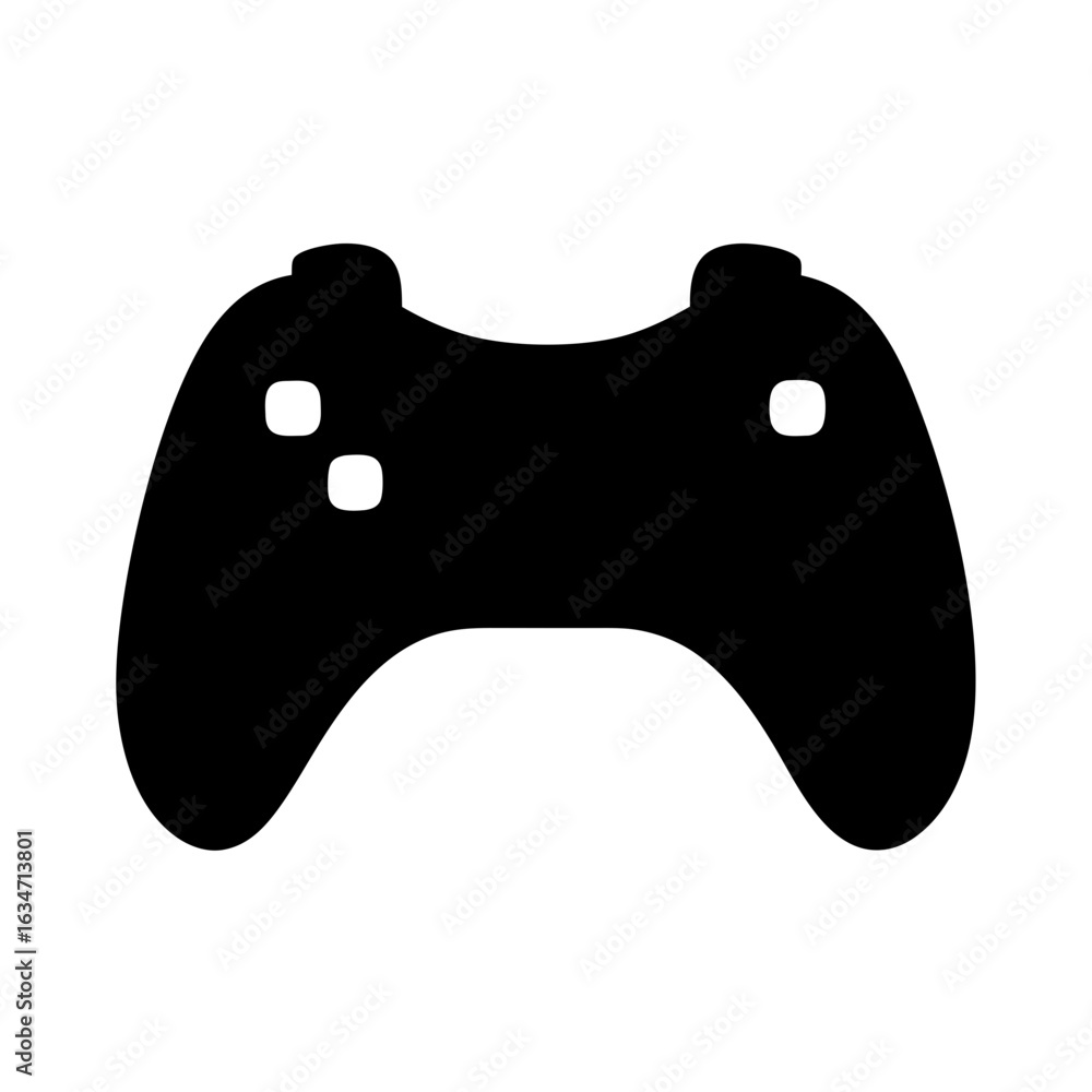 Poster a simplistic and stylized video game controller isolated on a white background