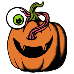 Pumpkin cartoon hand drawing style