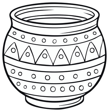 black and white pottery bowl clip art preview