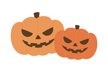 笑顔のジャックオランタン｜帽子なしのハロウィンかぼちゃイラスト
