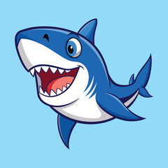 Shark character, vector