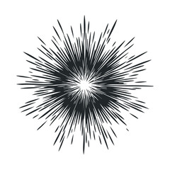 Obraz premium Abstract black and white starburst illustration with radiating lines