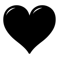 Glossy black heart symbolizing love, passion, emotion, and deeply felt affection