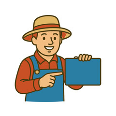 farmer holding blank sign vector on white background
Vector character holding blank sign