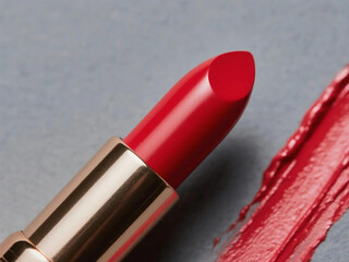 red lipstick on a red background