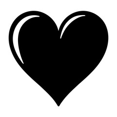 Elegant Black Heart Illustration with Delicate Highlight for Modern Design Projects