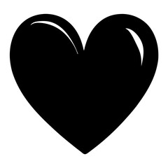 A shiny black heart with a minimalist aesthetic for expressing love