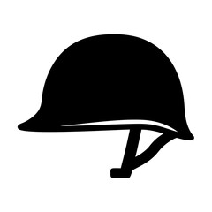 Black silhouette illustration of a jockey's riding helmet for equestrian sports