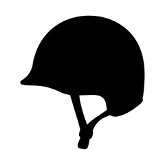 Silhouette of equestrian helmet for horseback riding and head protection gear