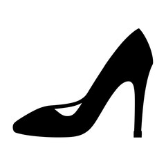 Elegant Black High Heel Shoe Silhouette for Fashionable Designs and Presentations