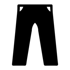 Stylized Black Trousers Illustration with Visible Pockets and Clean Graphic Design