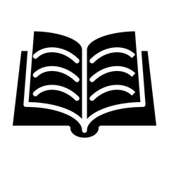 Open Book Vector Glyph Icon Design