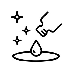 Dropper bottle simple line icon. Beauty essence, serum or essential oil. Ayurveda, aromatherapy concept. Contour symbol. Vector illustration for beauty shop.