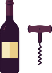 wine bottle and a corkscrew