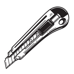 Obraz premium Vector illustration of a black and white utility knife for various design projects