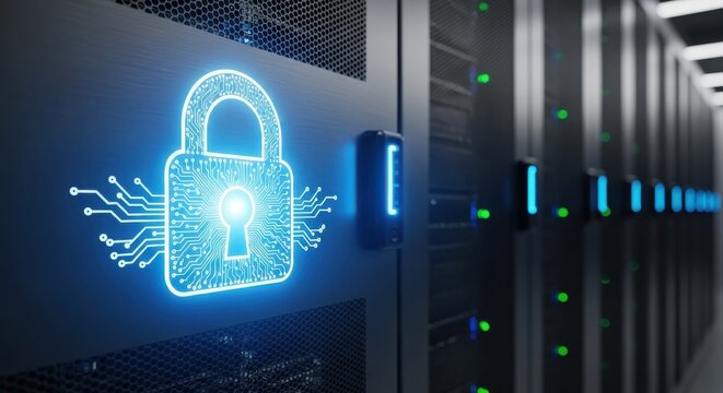 Data security action secure server room digital infrastructure cybersecurity environment internal perspective