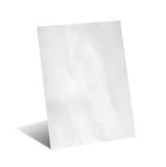 blank white empty Flyer or leaflet template mockup isolate on background with clipping path. Blank grunge paper sheet with shadow for advertising, commercial, information use.