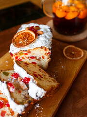 Festive and everyday meals: from waffles and pancakes with jam to salmon, salads, baked chicken, and takeaway food. Seasonal table settings and healthy food in catering or home-style presentation.