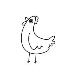 hand drawn of whimsical chicken, rooster, and hen illustrations