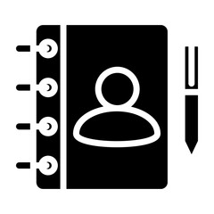 Participant Diary Vector Glyph Icon Design