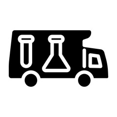 Mobile Lab Van Vector Glyph Icon Design