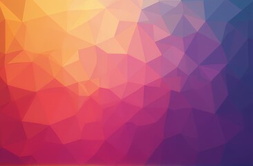 Abstract Geometric Low Poly Background in Warm and Cool Tones