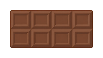 Fototapeta premium A rectangular chocolate bar, divided into squares. 