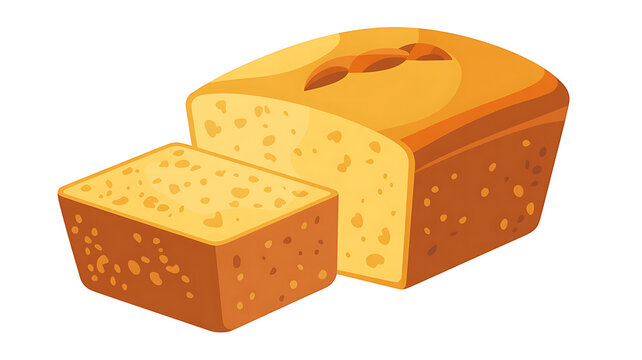 A loaf of bread, sliced, showing its texture.
