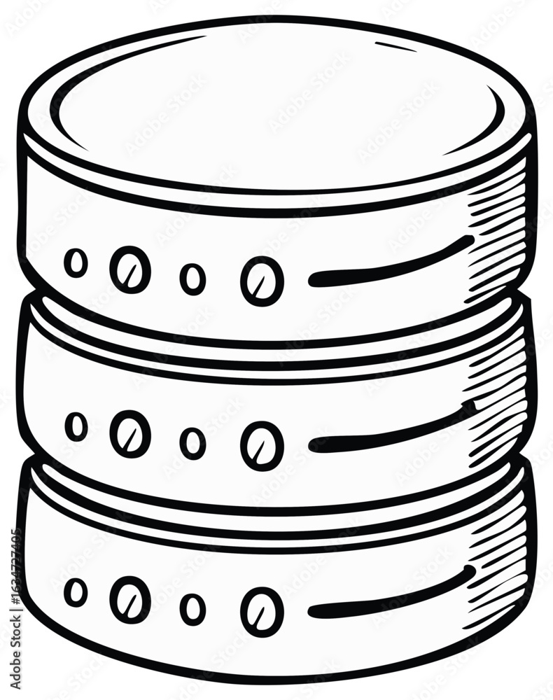 Poster hand-drawn style image of a data storage device