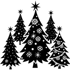 Obraz premium Hand-Drawn Christmas Tree Forest Sketch Art