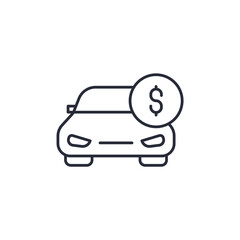 car payment icon. linear style sign for mobile concept and web design. Vector icon. Symbol, logo illustration. Vector graphics © muhamad